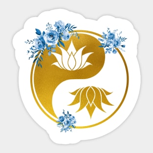 Lotus in Yin Yang Sticker